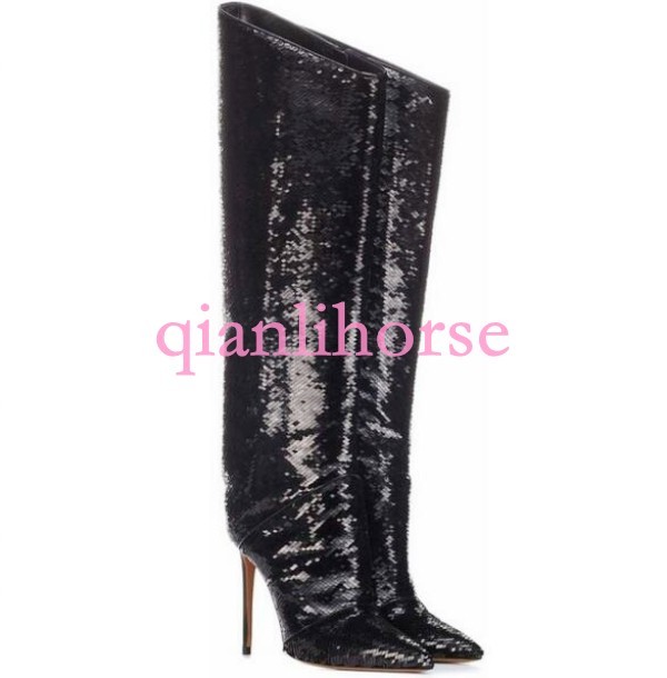 Women Knee Boots Patent Patent Patent Leather Pointy Toes Party Nightclub Stiletto shoes US13 0c1793 Women Knee Boots Patent Patent Patent Leather Pointy Toes Party Nightclub Stiletto shoes US13 0c1793