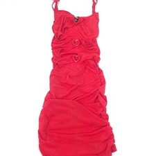 POSTER GRL red Mesh Heart Cutout Bodycon Dress XS
