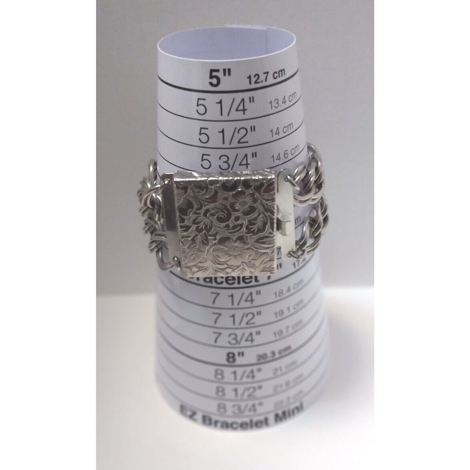 Statement Silvertone Bracelet Floral Designs Larg… - image 8