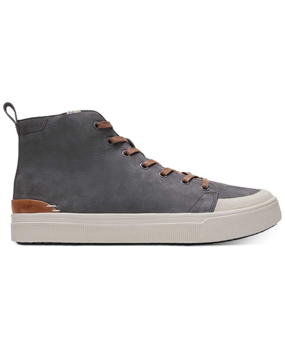 TOMS Men's Gunmetal Nubuck Trvl Lite High Top Sneakers Grey