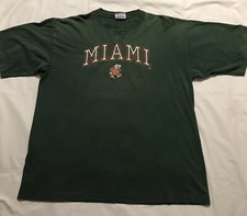 Vintage Miami Hurricanes Mens Extra Large Green Embroidered Sebastian the Ibis