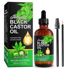 Jamaican Black Castor Oil Organic Cold Pressed Glass Bottle, 4.04 fl oz