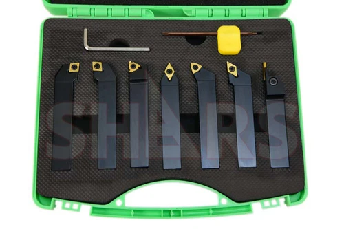 Shars 7PCS 3/4" Indexable Turning Threading Lathe Tool + Insert M]