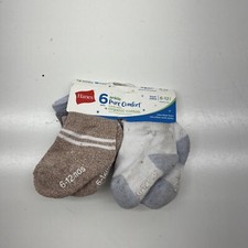Hanes Multicolored 6 Pack Pure Comfort Ankle Socks Boys Size 6-12 Months