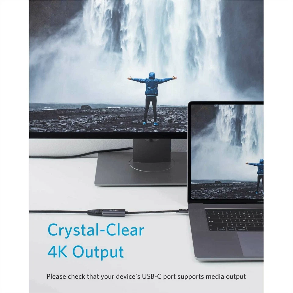 ANKER USB C TO HDMI ADAPTER 4K 60HZ TV EXTEND MIRROR NETFLIX STREAMING NEW A8312 - Image 2 of 4