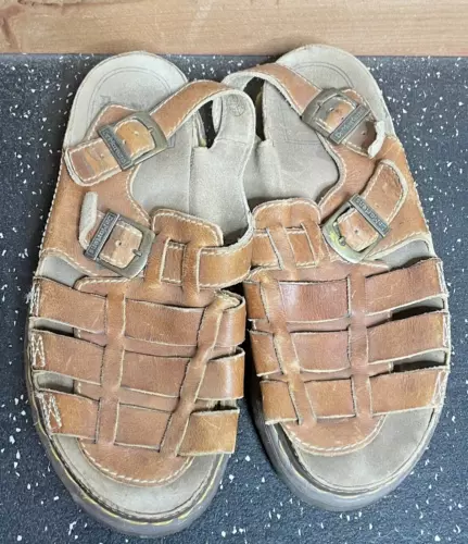 Vtg Dr Doc Martens Leather Fisherman Chunky Sandal Sz 13 England Y2K 90s Mens
