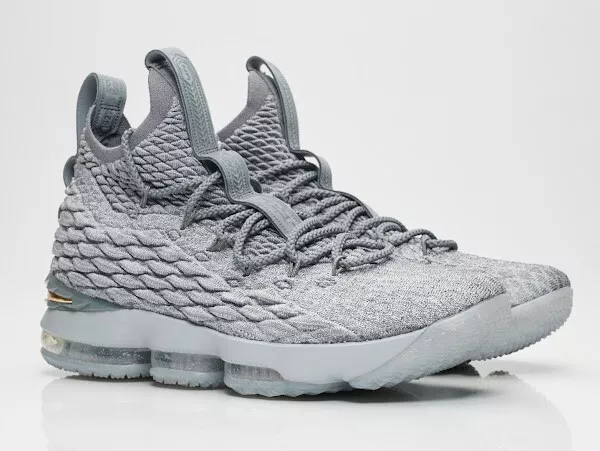 Nike LeBron 15 XV Wolf Grey Gold Size 8. 897648 005 eBay