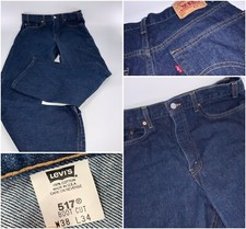 Levi s Vtg 80s 517 Bootcut Jeans 38x34 Dark Blue Made In USA LNWOT YGI G3-227