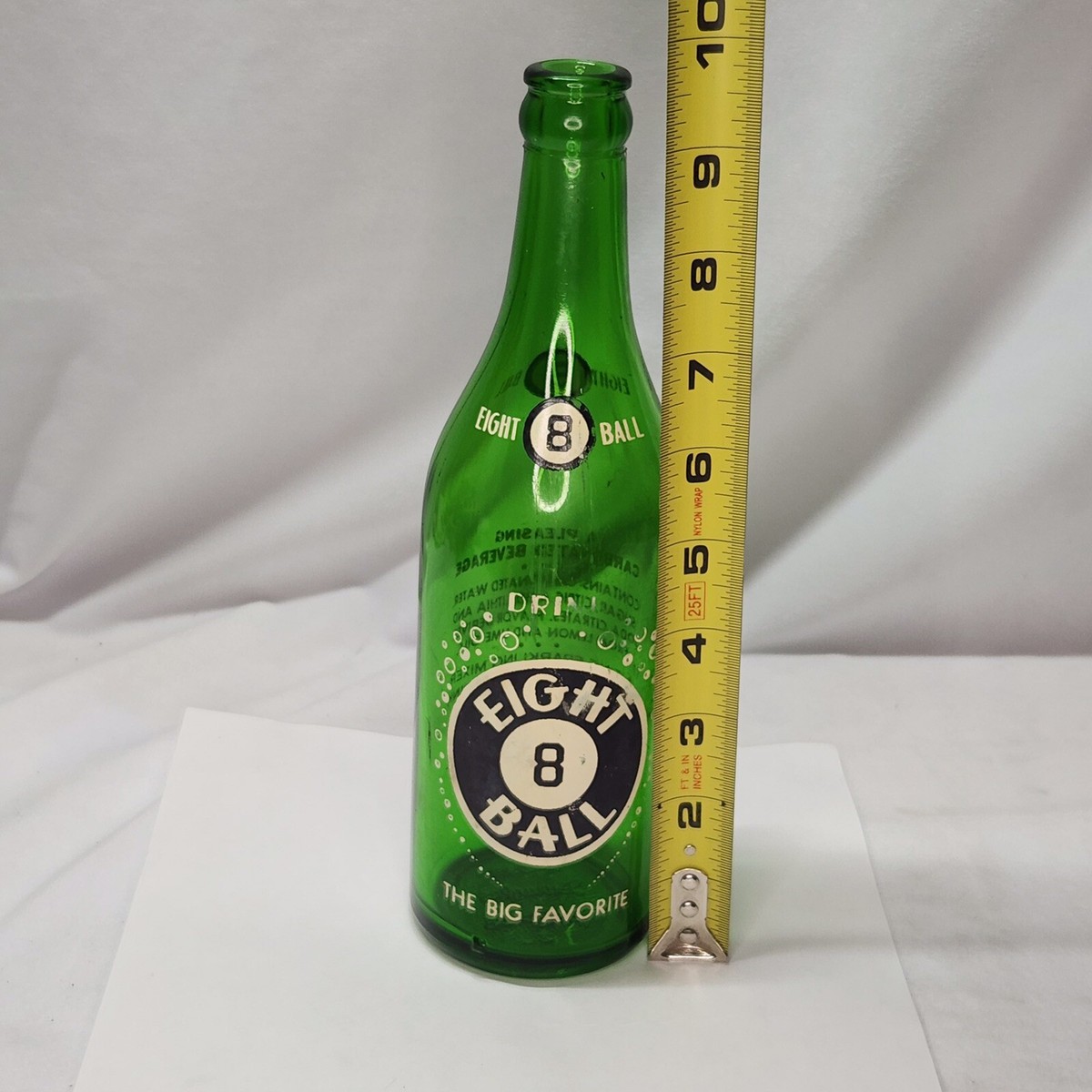8 Ball The Big Favorite Green Soda Bottle Red Rock Beverage
