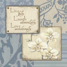 Ceramic Backsplash Tile Mural Inspirational Religious - Live Laugh Love IV