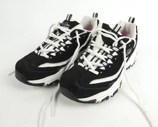 Skechers Womens D Lites 11930 Black Casual Shoes Sneakers Size 8.5 Pre-owned.
