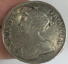 Antique Queen Anne 1713 Silver Half Crown Coin