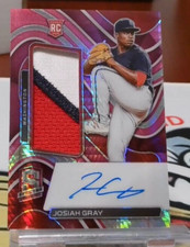 #2731 Josiah Gray 2022 CHRONICLES SPECTRA Neon PINK Patch Auto# 017/49