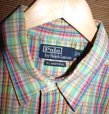 RARE Mens Polo Ralph Lauren RL Western Pearl Snap Button Front Shirt Size M