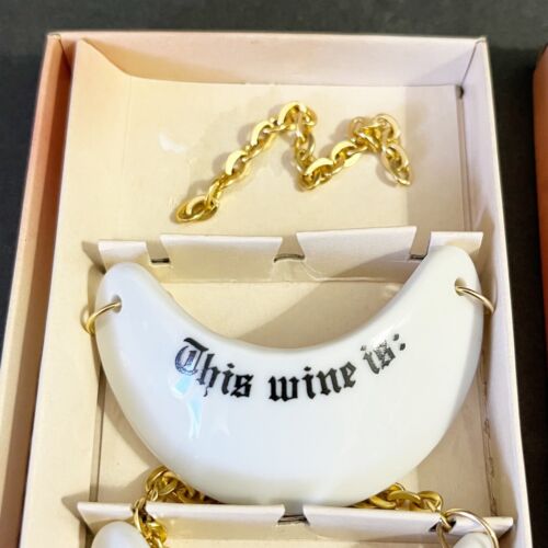 Shafford White Porcelain Wine Markers Original Box Japan “This Wine Is” Set 3x - Picture 4 of 18