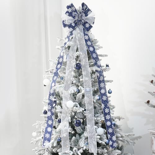 Christmas Tree Topper, Bow Large Christmas Bow Tree Topper, for Deep