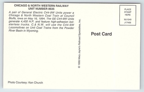 Postkarte Chicago & North Western Railway Unit #8635 in Council Bluffs Iowa - Bild 2 von 2