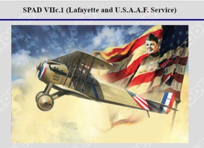 Maquette Avion SPAD VIIc.1 Roden 1/32 - Lafayette & USAF - Kit à Monter - Neuf