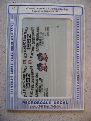 Microscale Decal HO MC-4070 Conrail US Olympic Cycling Special Locomotive 1992