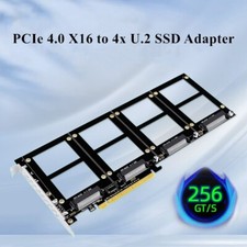 U.2 SSD to PCIe Adapter PCIe 4.0 X16 to 4x 2.5 Inch U.2 SFF-8639 NVMe SSD Card