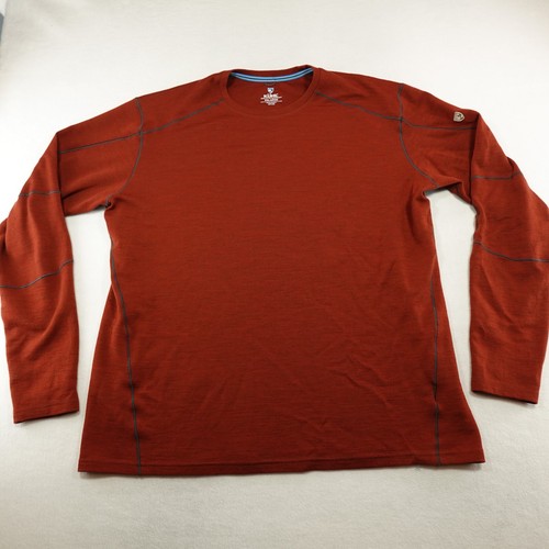 Kuhl Shirt Herren XXL 2XL Invigoratr 1/4 Zip Langarm Merinowollmischung Crew