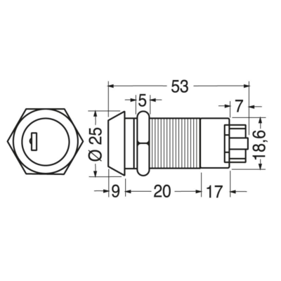 INTERRUTTORE ANTIFURTO CON CHIAVE DA PANNELLO 12 VOLTS - Bandi Srl - Foto 4