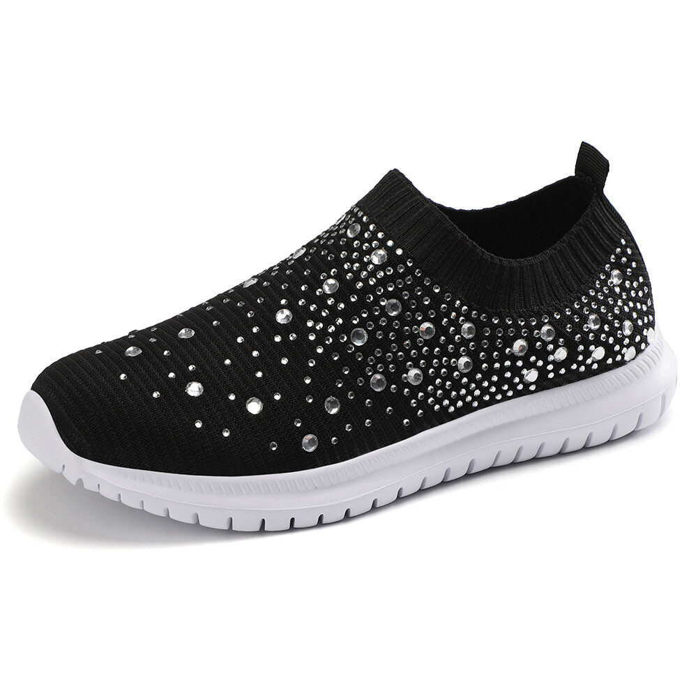SAOLA Calzino strass glitter sneakers traspirante casual scarpe sportive da donna