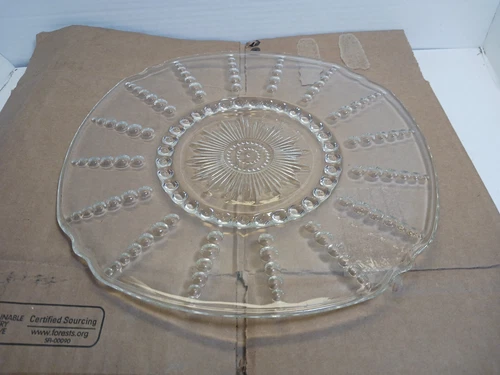 Federal Glass Columbia Clear Chop Plate Depression 11"