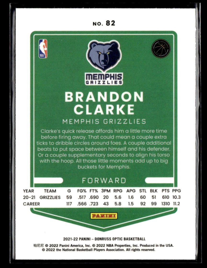 2021 Donruss Optic #82 Brandon Clarke | eBay