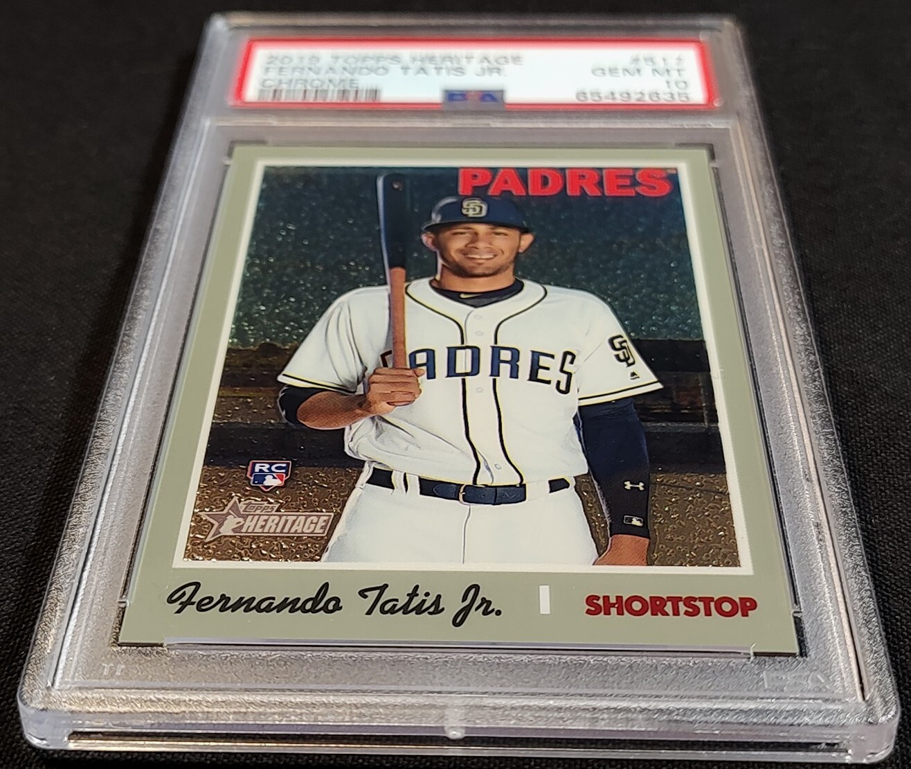 PSA 10 RC /999 FERNANDO TATIS JR SP CHROME ⚡TRUE ROOKIE #517 2019 Topps Heritage view 5