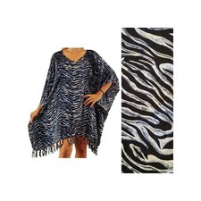 Animal Print Kaftan Poncho Cover-Up One Size Fits S M L XL 1X 2X