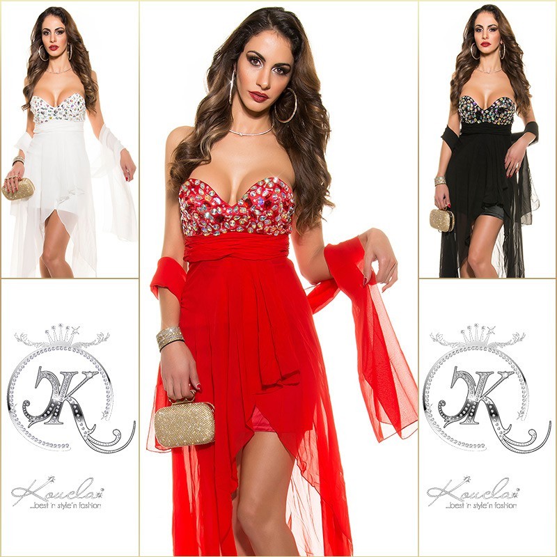 SAINT LAURENT Koucla Cocktail Abito Da Sera Minidress Strass