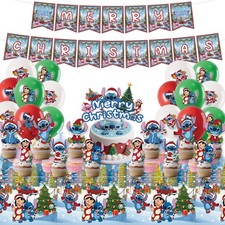Xmas Party Supplies Cute Blue Monster Paper Plates and Napkins for Fans
