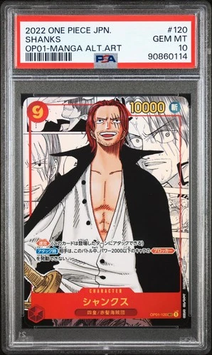 2022 ONE PIECE SHANKS MANGA ALT ART JP OP01-ROMANCE DAWN #120 PSA 10