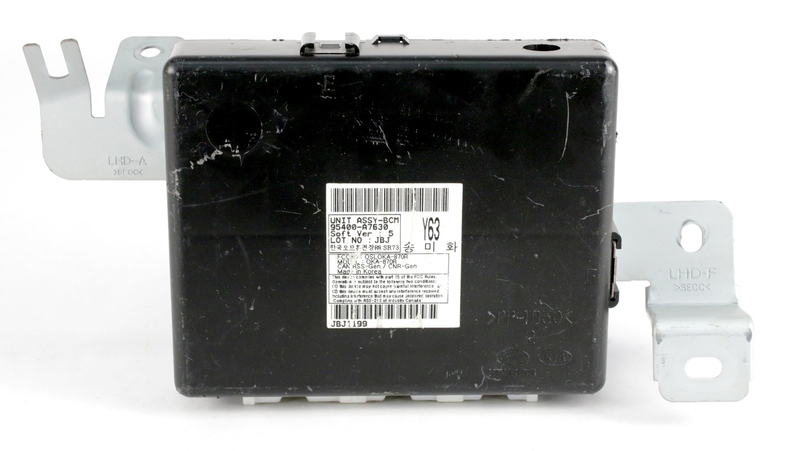 2014-2016 Kia Forte RH Dash Mounted Electronic Chassis Control Module 95400A7630