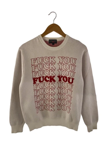 Pull tricot Supreme (mince S coton imprimé blanc occasion