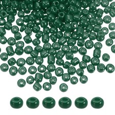 Glass Beads 4mm Hole Loose Beads for Bracelet Earring Making Black Green
