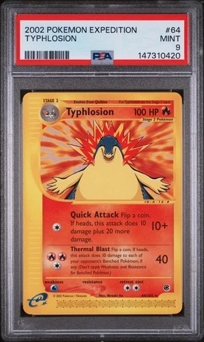 2002 POKEMON EXPEDITION #64 TYPHLOSION PSA 9