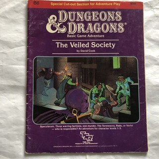 Dungeons And Dragons. B6 La società velata. TSR. 1984. David Cook. Completo.