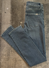 White House Black Market Women  s Blue Medium Wash Mid Rise Skinny Slim Denim