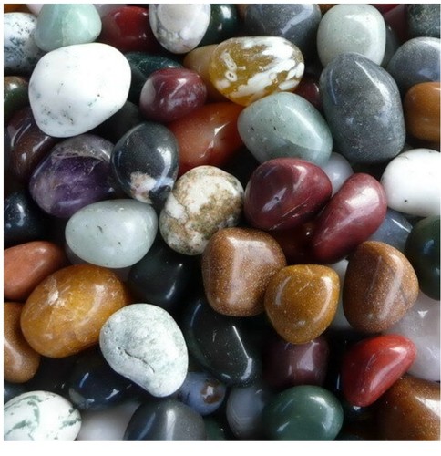 Premium Trommelsteine Mix groß (20-30 mm) Bunte Mischung aus Indien A – Qualität