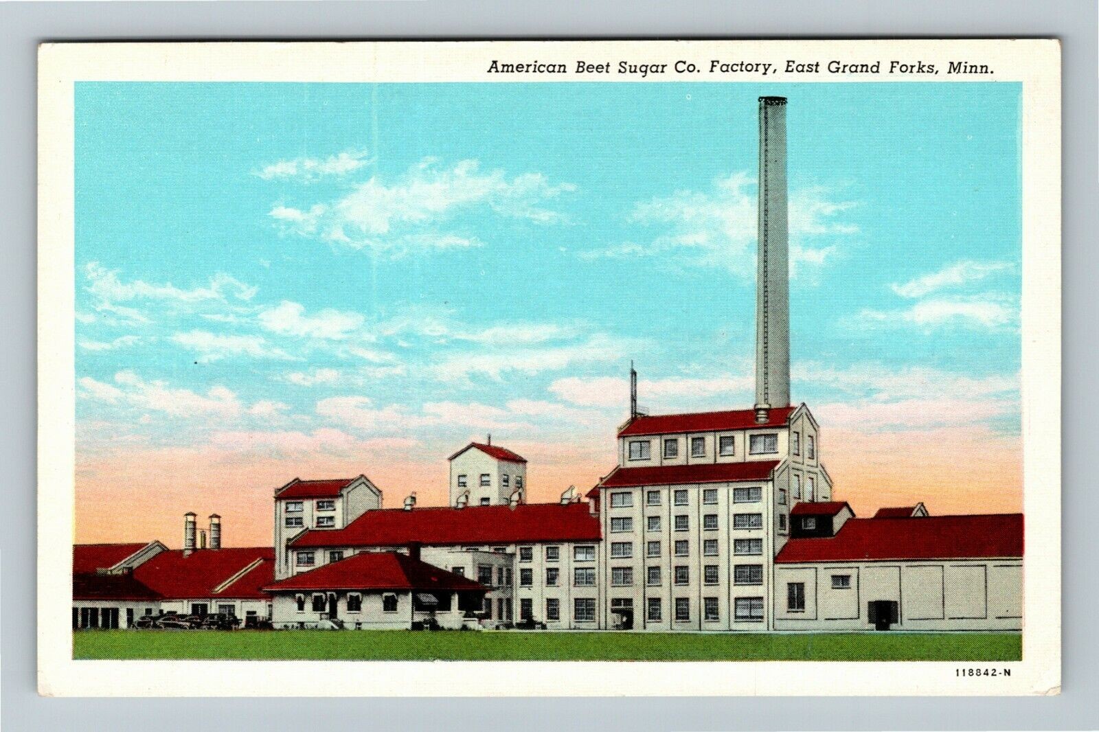 East Grand Forks Minnesota, AMERICAN BEET SUGAR CO FACTORY, Vintage Postcard