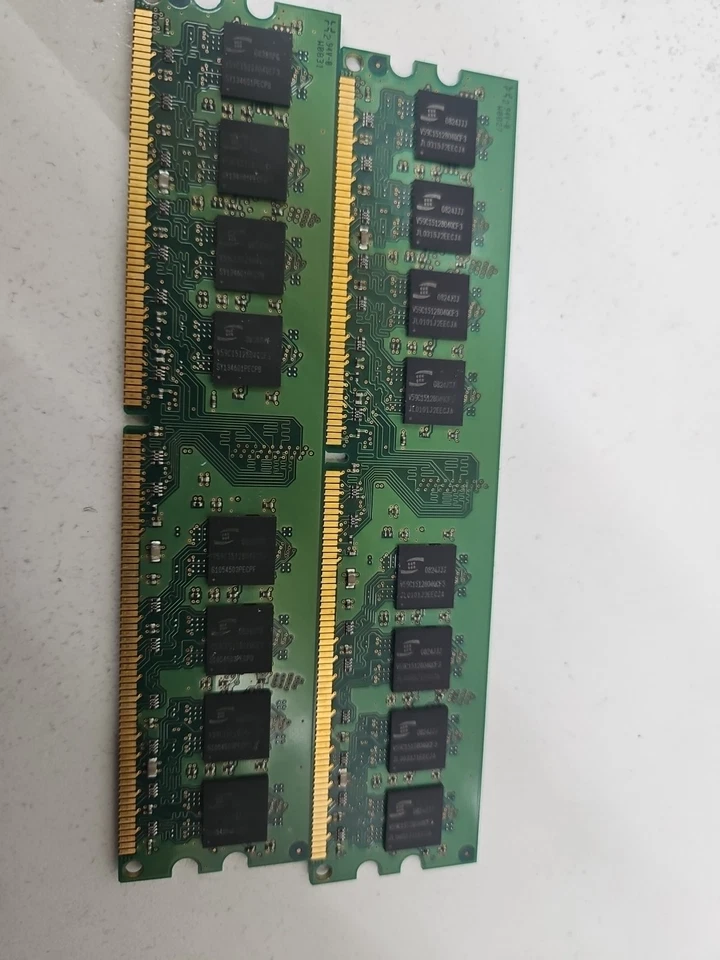 (2)ProMOS 1GB 2Rx8 Memory Card V916765K24QCFW-G6  PC2-6400U-666-12-EO 800MHz - Image 4 of 4