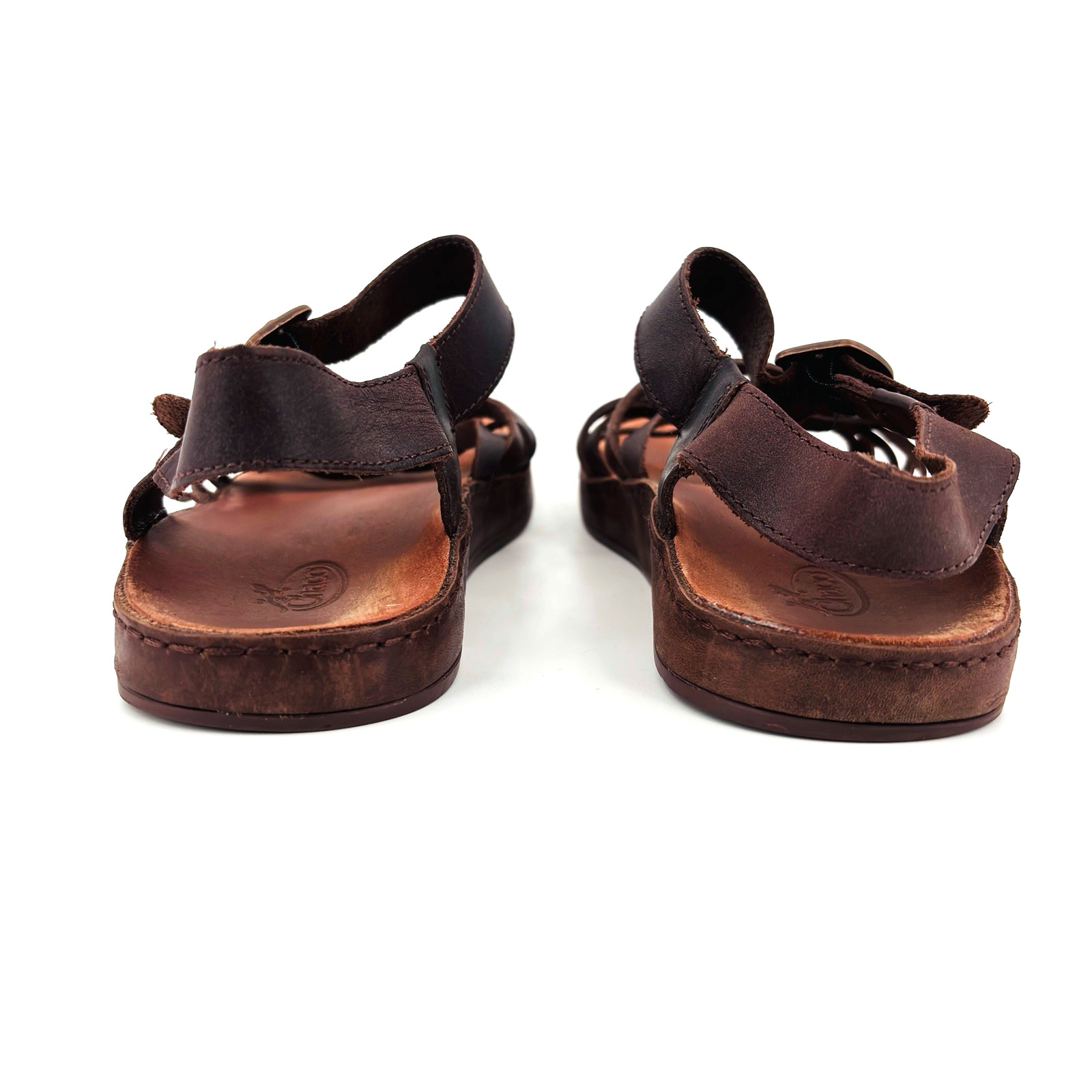 Womens 9 Chaco Fallon Java Brown Leather Strappy … - image 9