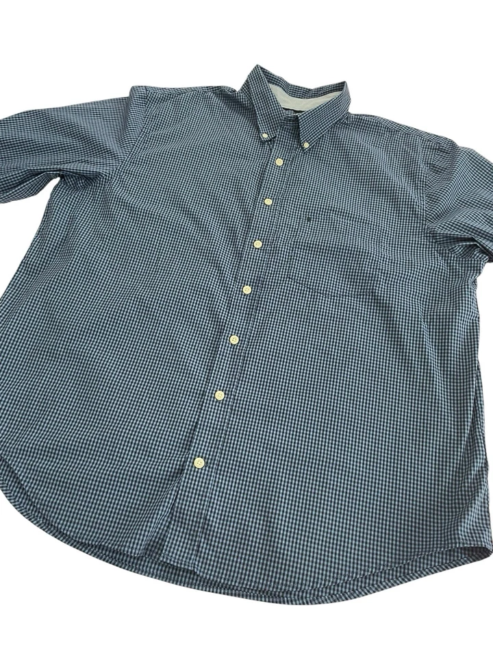 Рубашка мужская IZOD размер 2XLT синяя клетчатая легкий уход - Изображение 2 из 4