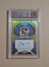 2017 Certified Christian McCaffery RC Roll Call #7 Mirror Gold Auto /10 BGS 9