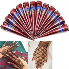 Natural Kaveri Temporary Tattoo Mehandi Herbal Henna Cones Body Art Kit 12 Cones