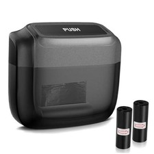 1 Pack Car Trash Can with Lid, Built-in Storage Garbage Bag 1.2 L Black
