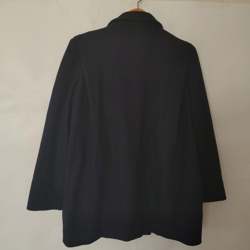 Abrigo Guisante De Colección Escena Internacional Para Mujer Lana Talla 13/14 Clásico Azul Marino Academia Foto 4 de 4