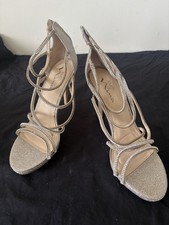 Touch of Nina Silver Rhinestone Strappy Heels Size 10